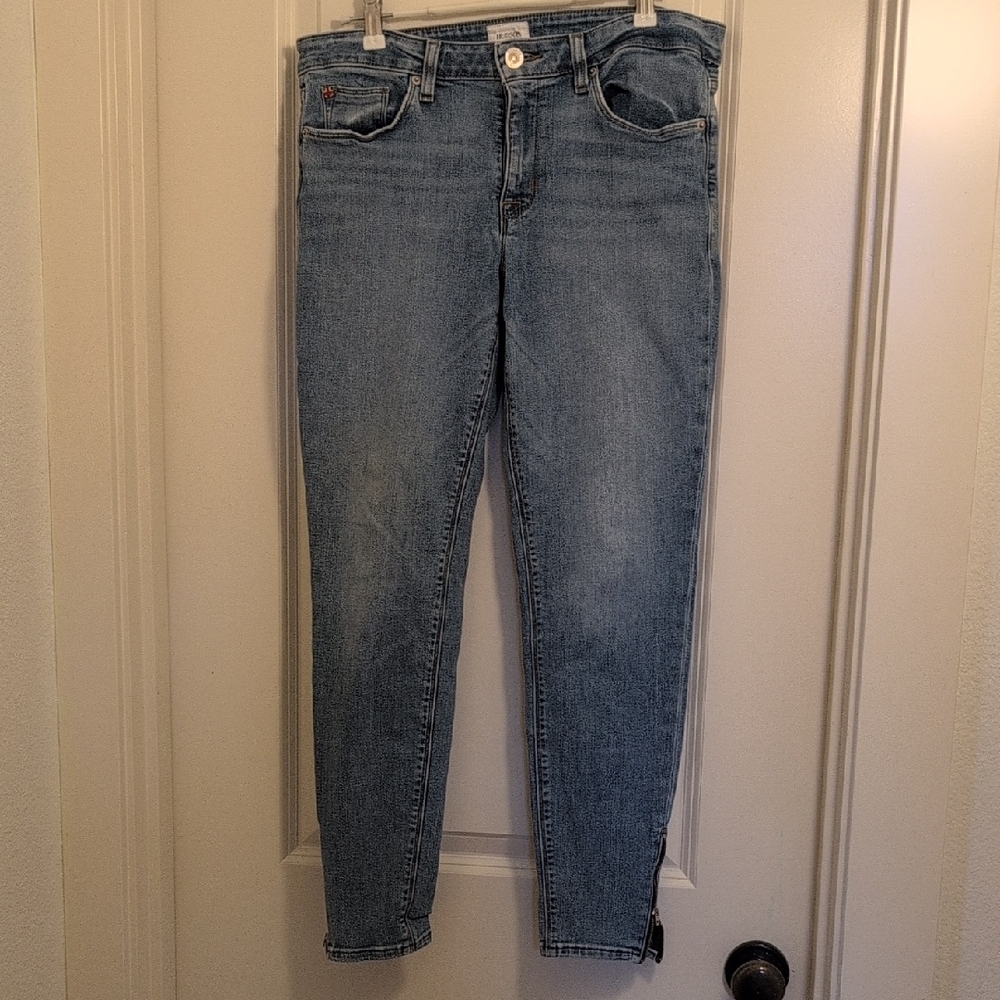 Hudson KRISTA {LAST CHANCE} Super Skinny Zip Ankle Jeans, 32